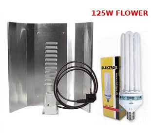 КОМПЛЕКТ CFL 125W, ЕНЕРГОЗБЕРІГАЮЧІ, ЛАМПА ЕСЛ ELEKTROX FLOWER (КОЛІР) ПІДСИЛЮЄТЬСЯ ВІДБИВАЧ ELEKTROX "ДЗЕРКАЛО"