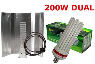 КОМПЛЕКТ CFL 200W, ЕНЕРГОЗБЕРІГАЮЧІ, ЛАМПА КЛЛ PHYTOLITE DUAL (ЗРОСТАННЯ KWITN.) ПІДСИЛЮЄТЬСЯ ВІДБИВАЧ ELEKTROX "ДЗЕРКАЛО"