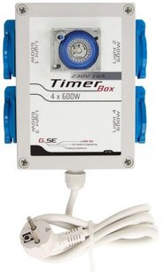 МЕБ, КОНТРОЛЕР / ТАЙМЕР З РЕЛЕ, ЩО ПОглинає ЕНЕРГІЮ, TIMERBOX 4X600W, 24 ГОДИННИКИ/30 МІН, 230В