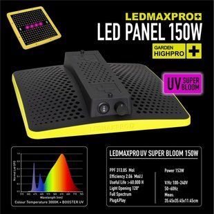 LEMAX PRO 150W + UV, LED ЛАМПА, FULL SPECTRUM 3000K, max 80x80cm, SAMSUNG LEDS, РЕГУЛЮВАННЯ ПОТУЖНОСТІ, ДЛЯ РОСЛИННИЦТВА,GARDEN HIGHPRO